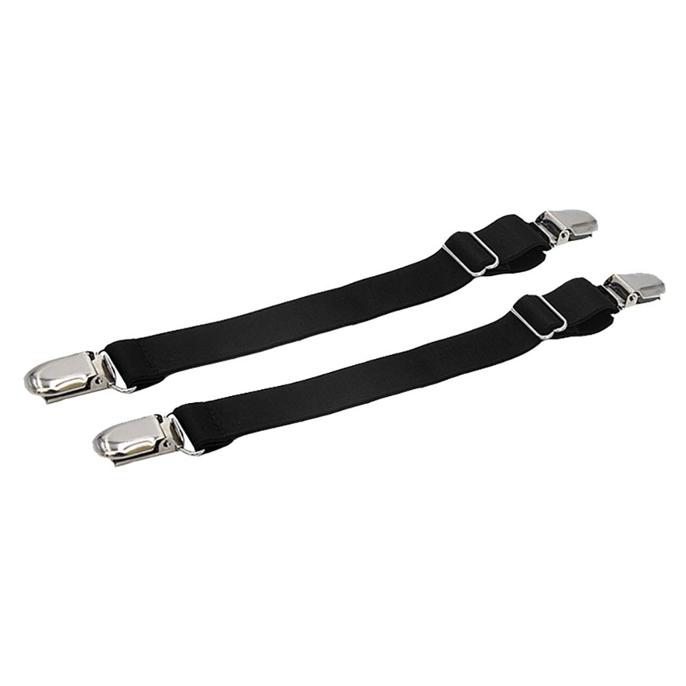 4 Pcs Elastic Straight Garter Belts Clips Stocking Clamps Suspender Straps Shirt Sock Stays Holder