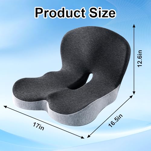 MQN Memory Foam L-Shaped Integrated Seat Cushions Non Slip Memory Foam Seat Skin with Back Support Car Cushions for Driving