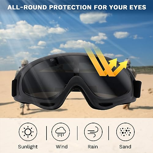 Yzpacc Airsoft Half Face Mask with Goggles& Patch Hat Set - Image 4