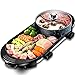 Gmadostoe Hot Pot Multifuncional, Cubierta Teppanyaki Grill, de Gran Capacidad de los hogares Cacerola Antiadherente de Cocina eléctrica con 5 ajustes de Temperatura, para reuniones Familiares