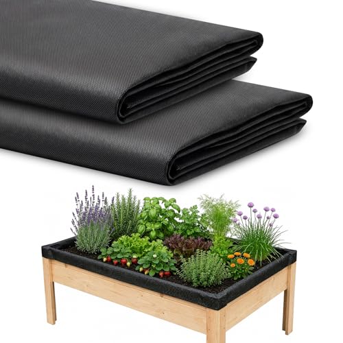 Gyism 2PCS 160cm x 210cm Planter Liners for Wooden Planter Trough Outdoor Raised Bed Planter Liner Non Woven Black Vegetable Trugs Herb Planter Liner Heavy Duty Plant Grow Bags (Black)