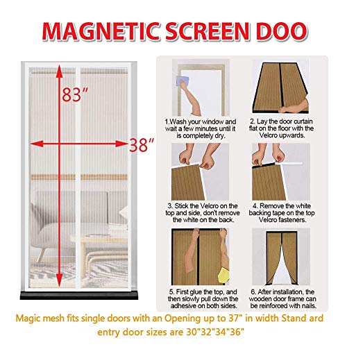 White Screen Door 38" X 83" Upgraded Mesh Screen Door Screen
