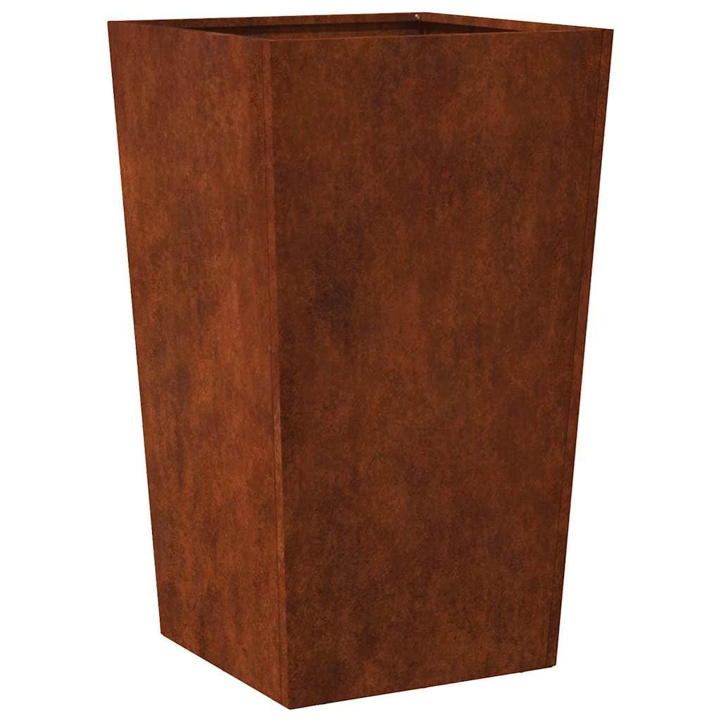 Donice ogrodowe 2 szt. 45x45x75 cm Stal kortenowska Podwyższone donice z cor-ten do ogrodu balkonu tarasu Odporne na rdzę Duża pojemność na rośliny kwiaty zioła