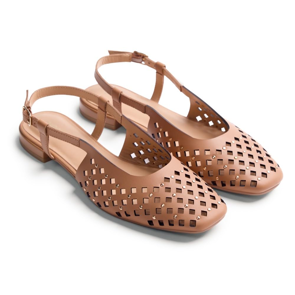 GIOSEPPO Women's Kyaka Mary Jane Flat, Camel, 4.5 UK