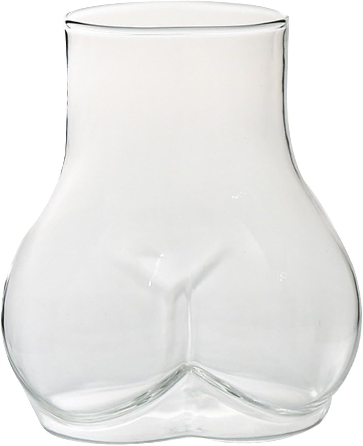 Butt Glass Cup - 450ml Butt Shaped Coffee Mug, Transparent Borosilicate Glass | Durable Thick Drinking Cup, Stylish Butt Design, Portable Glass Coffee Cup, Perfect for Milk, Tea, Water, Hot Beverages