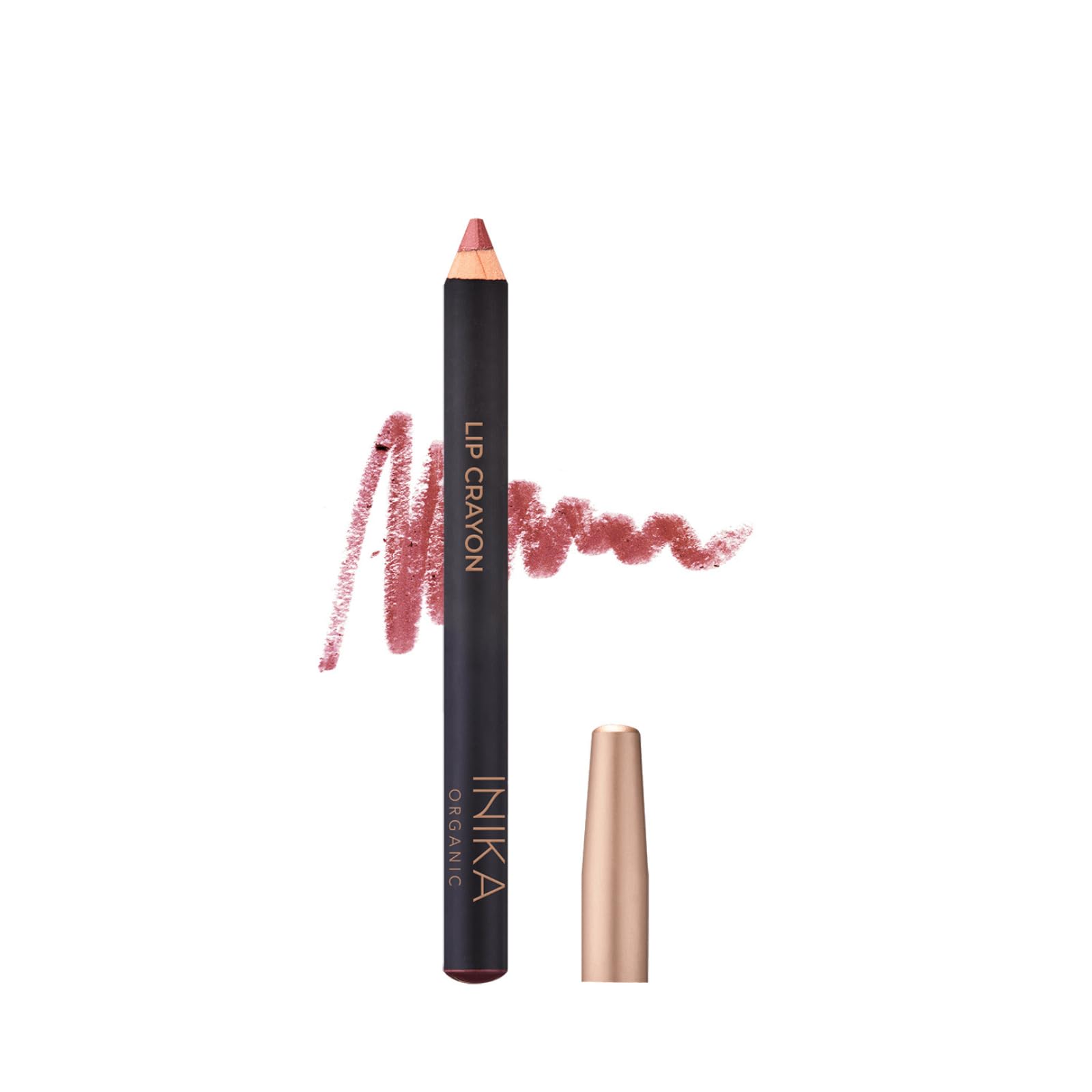 INIKAOrganic Long Lasting Lipstick Crayon | Vegan Lipstick + Organic Lip Liner, Hypoallergenic, Cruelty-Free, Satin Finish, Enriched with Vitamin E and Coconut Oil, Rose Petal, 3 g