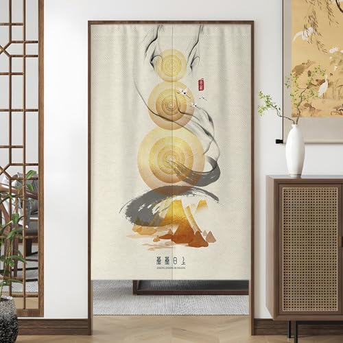 NASFH 玄関 戸口カーテン カラー24 のれん ロング おしゃれ 和風 間仕切り 目隠し パーテーション A100*150 和室 レトロ ドア 階段 キッチン 四季兼用 部屋飾り 暖簾 和モダン 出入り口 茶室装飾 引っ越し 新生活