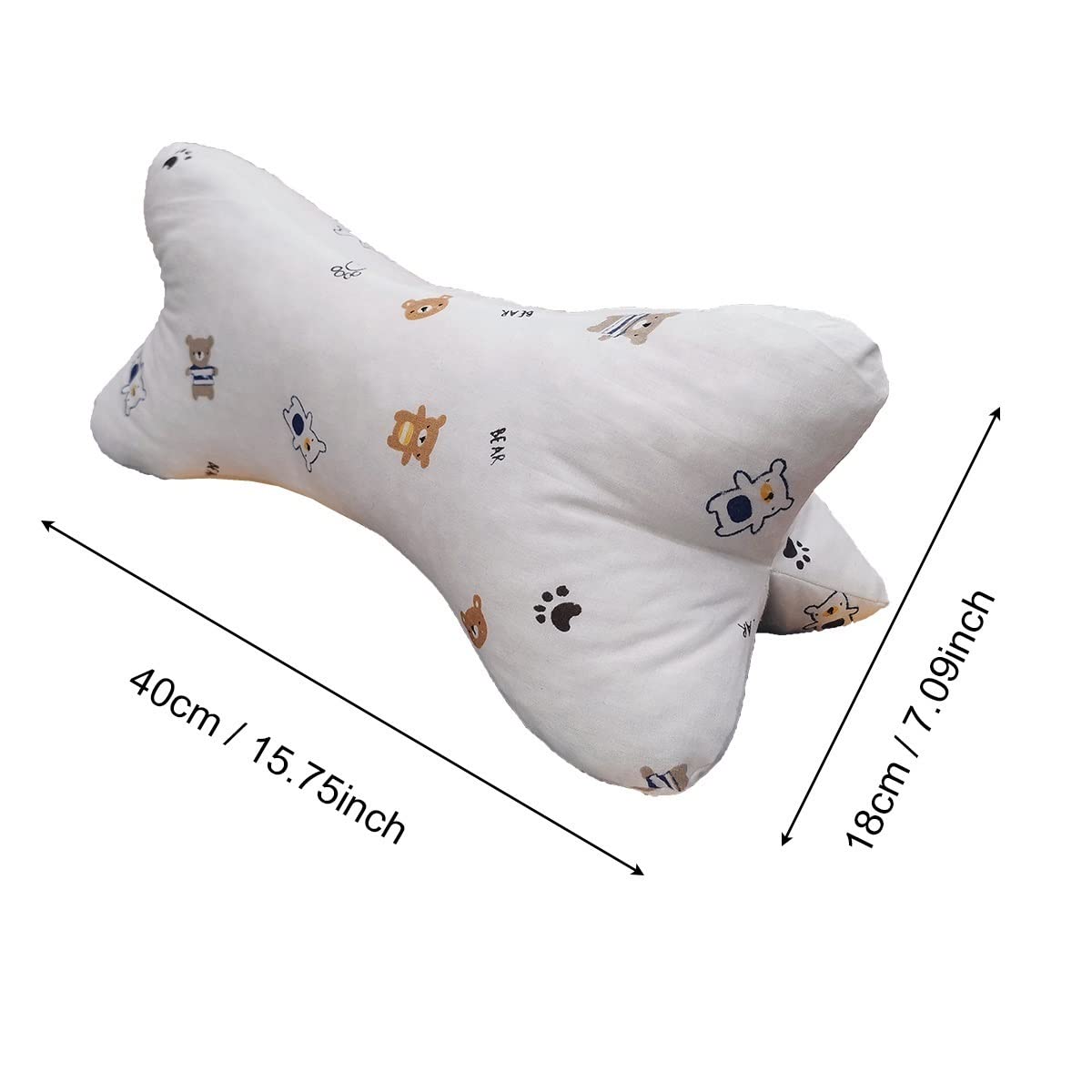 ZHIWEIKJ Bone Neck Pillows Dog Bone Shaped Pillow Cervical Neck Pillow for Camping Sleeping Travel Car Truck Driving Home and Office Rest 15.75x7.09x7.09 Inch,One Szie (Color : F)