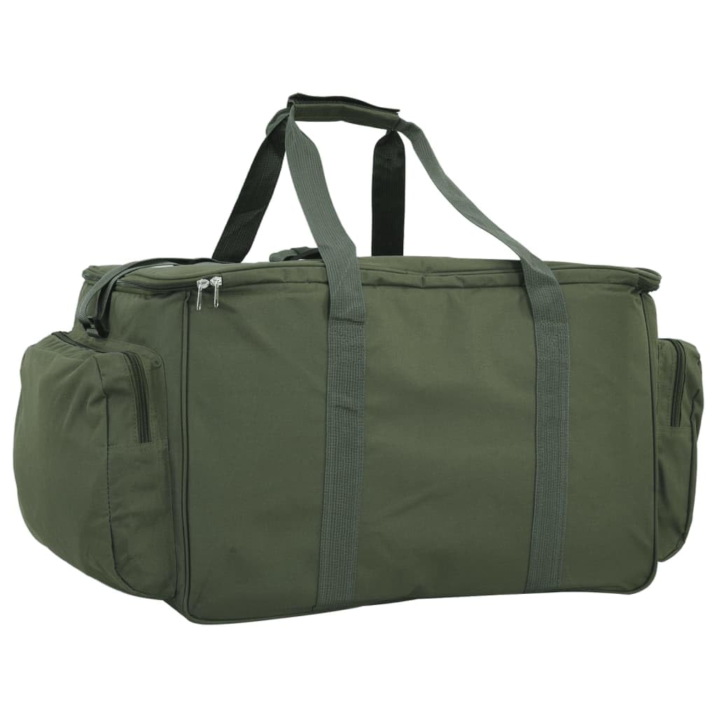 Angeltasche Wasserdicht 84cm Große Angeltaschen aus 600D Oxford Gewebe mit Schultergurt Angelkoffer für Angelzubehör Transport Dunkelgrün