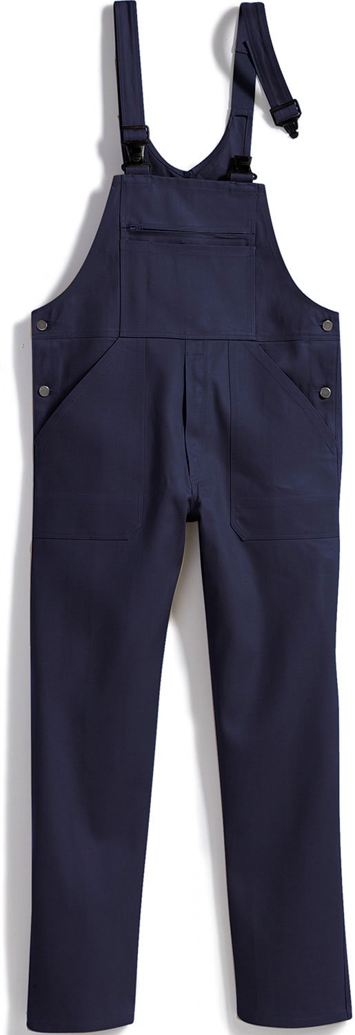 BP 1413-060-10-48, Bib & brace, Fabric braces with rubber insert 300,00 g/m², Pure cotton darkblue, 33