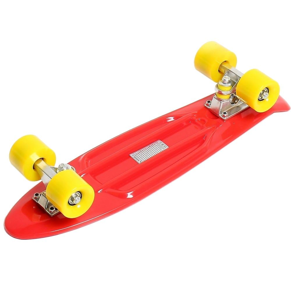 FunTomia Skateboard 57cm Mini-Cruiser Board mit T-Tool, ABEC-9 Kugellager, LED Rollen, Kinder Anfänger