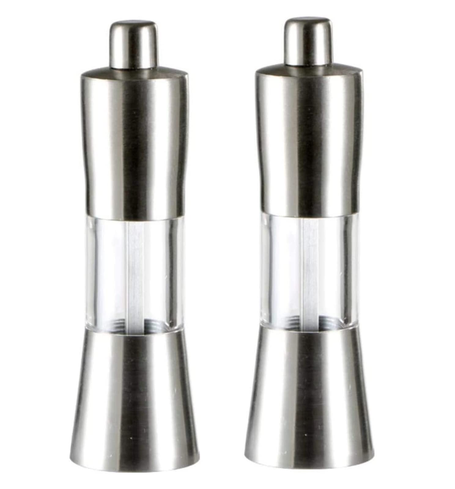 Salz Und Pfeffermühle 2 Stück Edelstahl-Gewürzmühlen, Tragbare Salz-Pfeffer-Mühle, Für Steinsalz, Pfeffer, Getrocknete Kräuter, Gewürze Mühle Mill