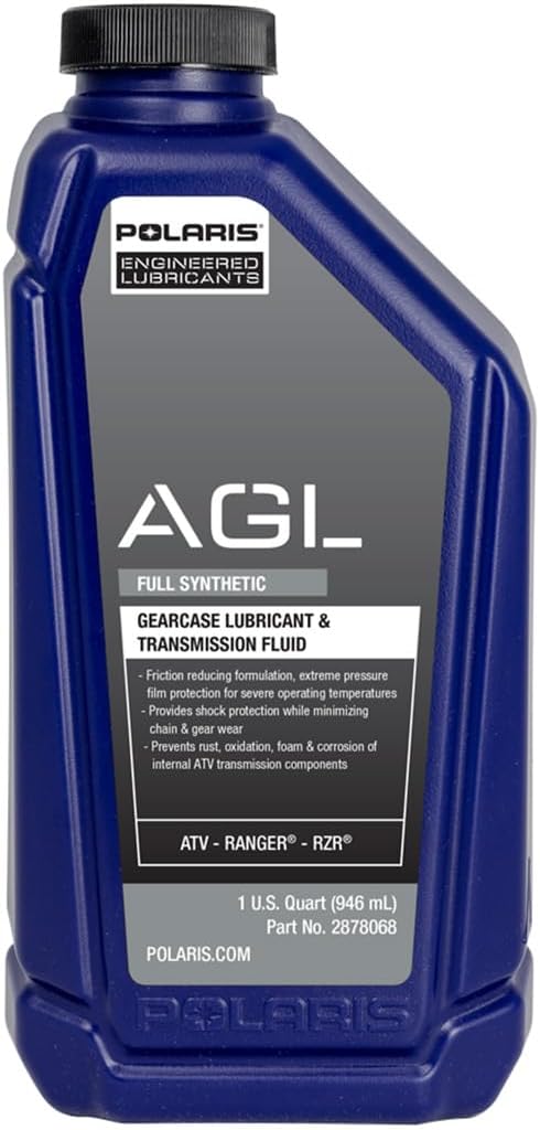 Polaris AGL Transmission Fluid and Gearcase Lubricant Full Synthetic for Off Road Vehicles with 4 Stroke Engine, Motor Oils for ATV UTV SxS Maintenance, 1 Quart, Qty 1-2878068
