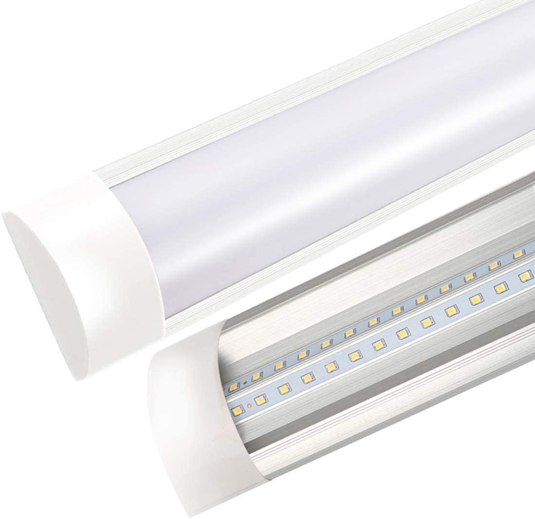 P25-60WN-K2- Kit 2pz Plafoniera Led Ultrasottile 150cm 60W Bordo Argento Completo di Led 4200K Luce Naturale 4800lm