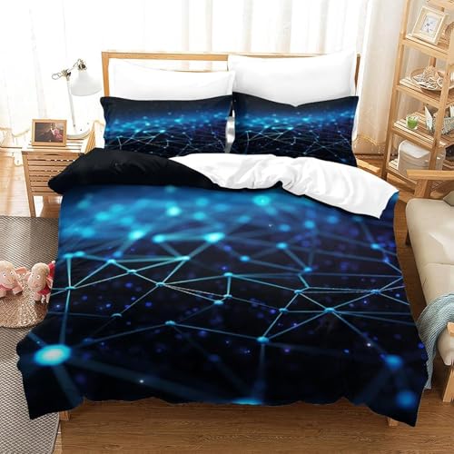 Parure de lit 200x200 microfibre avec housse de couette enfant lignes abstraites - 3