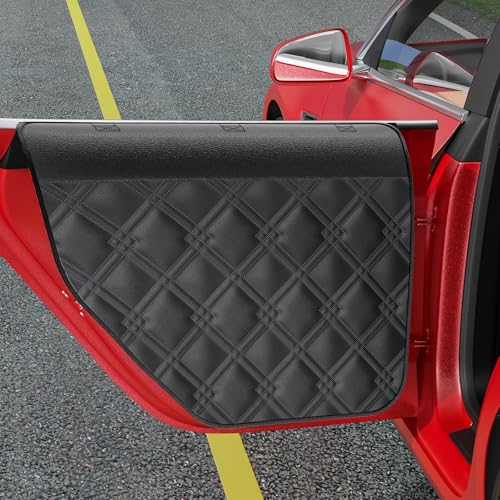 Surfcabin Dog Car Door Protector 20% Larger Design for Sedans Family Cars and Small SUVS 2 Packs Thickened PU Material Waterproof Door Panel Covers Protects Doors from Dog Scratching