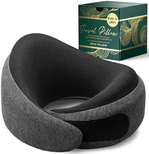 Proglobe Luxe Memory Foam Travel Neck Pillow for Airplanes, Ergon...