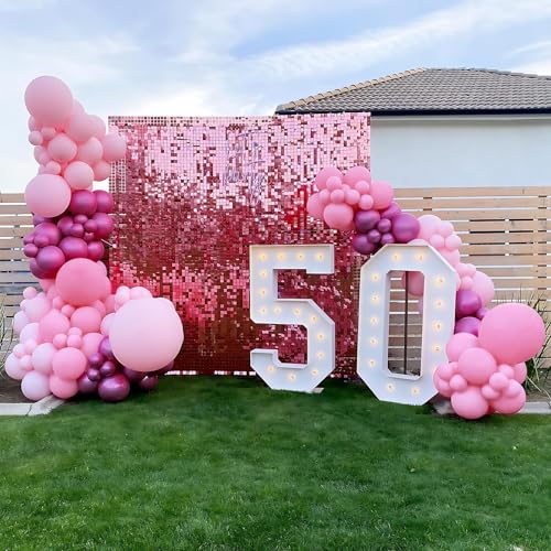 Image of Kelfara Pink Balloons Metallic Hot Pink Balloons 60PCS 12inch