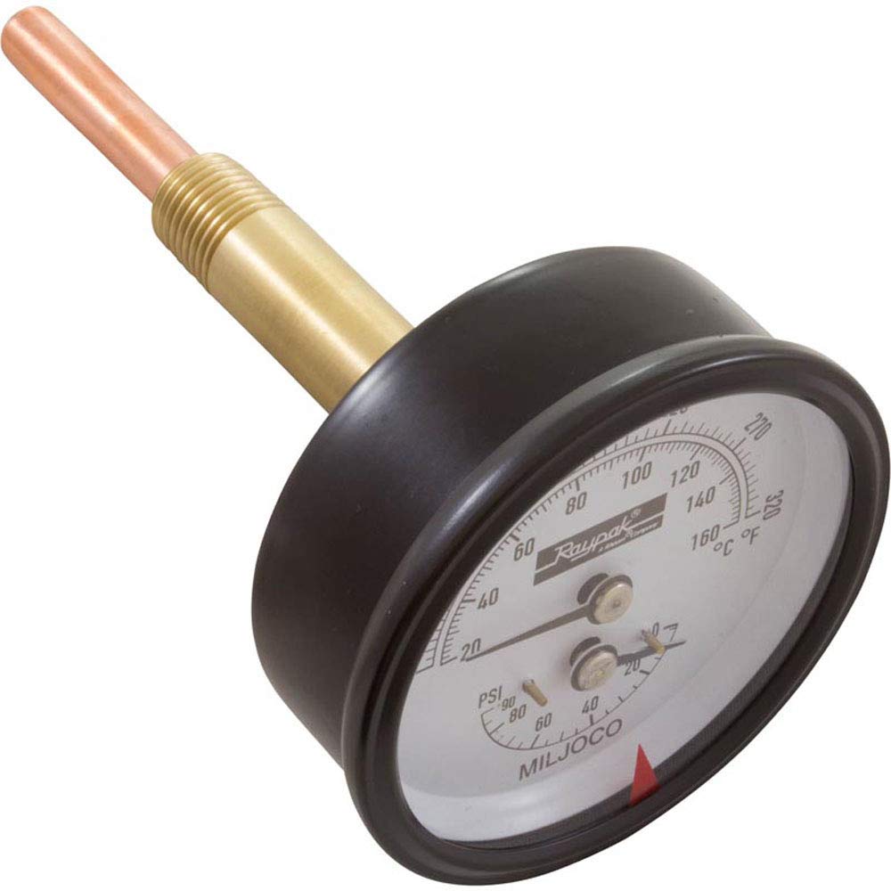 Raypak 007205F Temperature and Pressure Gauge