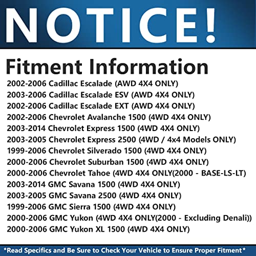 Detroit Axle - 4Wd 6-Lug Front Wheel Hub Bearing Replacement For Escalade Esv Ext Avalanche Express 1500 Silverado Suburban Tahoe Sierra Yukon Savana #TOP1