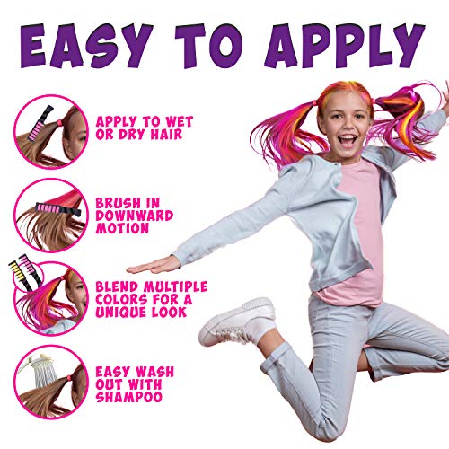 image for Blue Squid Hair Chalk for Girls – Hair Color Combs, Vibrant Temporar