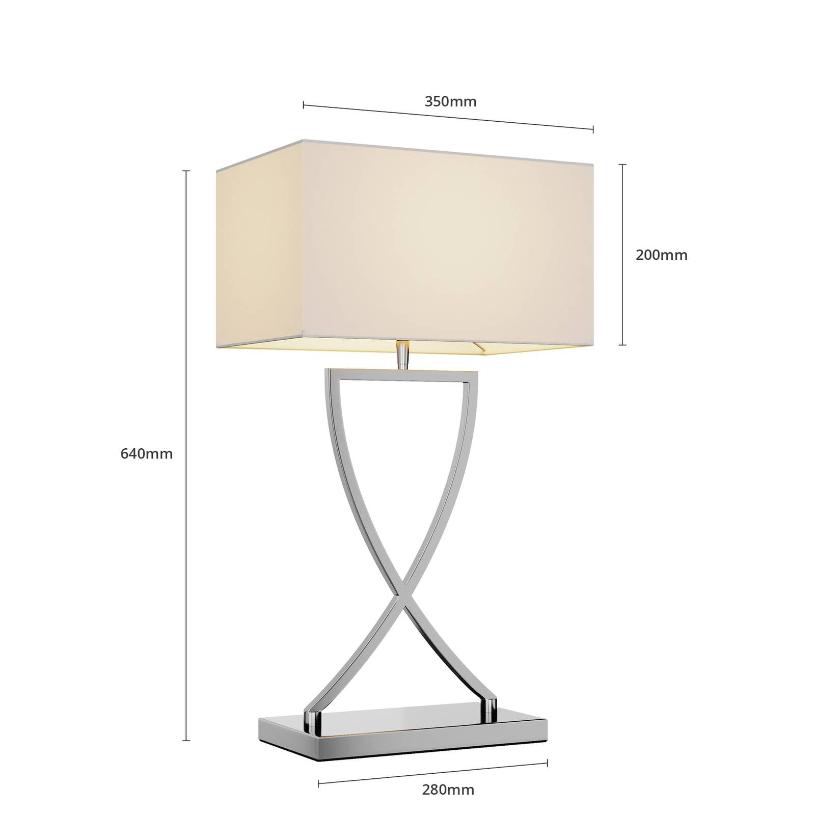 Lucande Tischlampe, Tischleuchte Stoffschirm weiß Nachttischlampe Stoffschirmlampe 1x E27 max. 60W ohne Leuchtmittel Schlafzimmerlampe