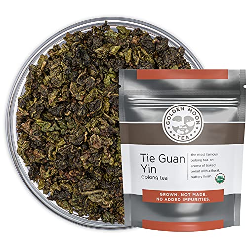 Golden Moon Tea Organic Tie Guan Yin Green Oolong Tea - Wulong Variety - Loose Leaf, Non-GMO - 1 Pound (192 Servings)