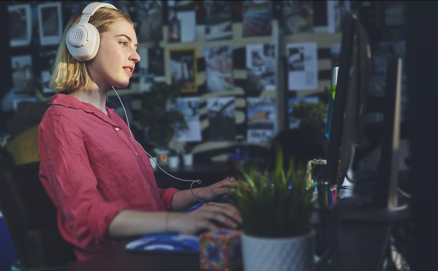 JBL, Fone de Ouvido Com Fio, Quantum 100M2, Headset Gamer, Over Ear, Microfone Removível - Preto