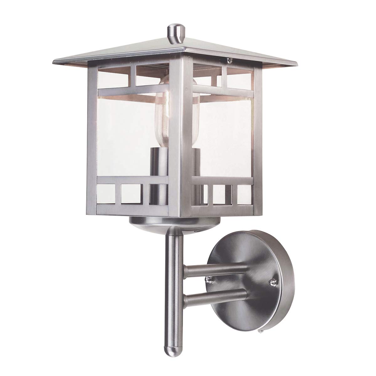 Outdoor IP44 - Wall Light - Sconce - Stainless Steel - LED E27 100W Bulb - Outside - External - Exterior