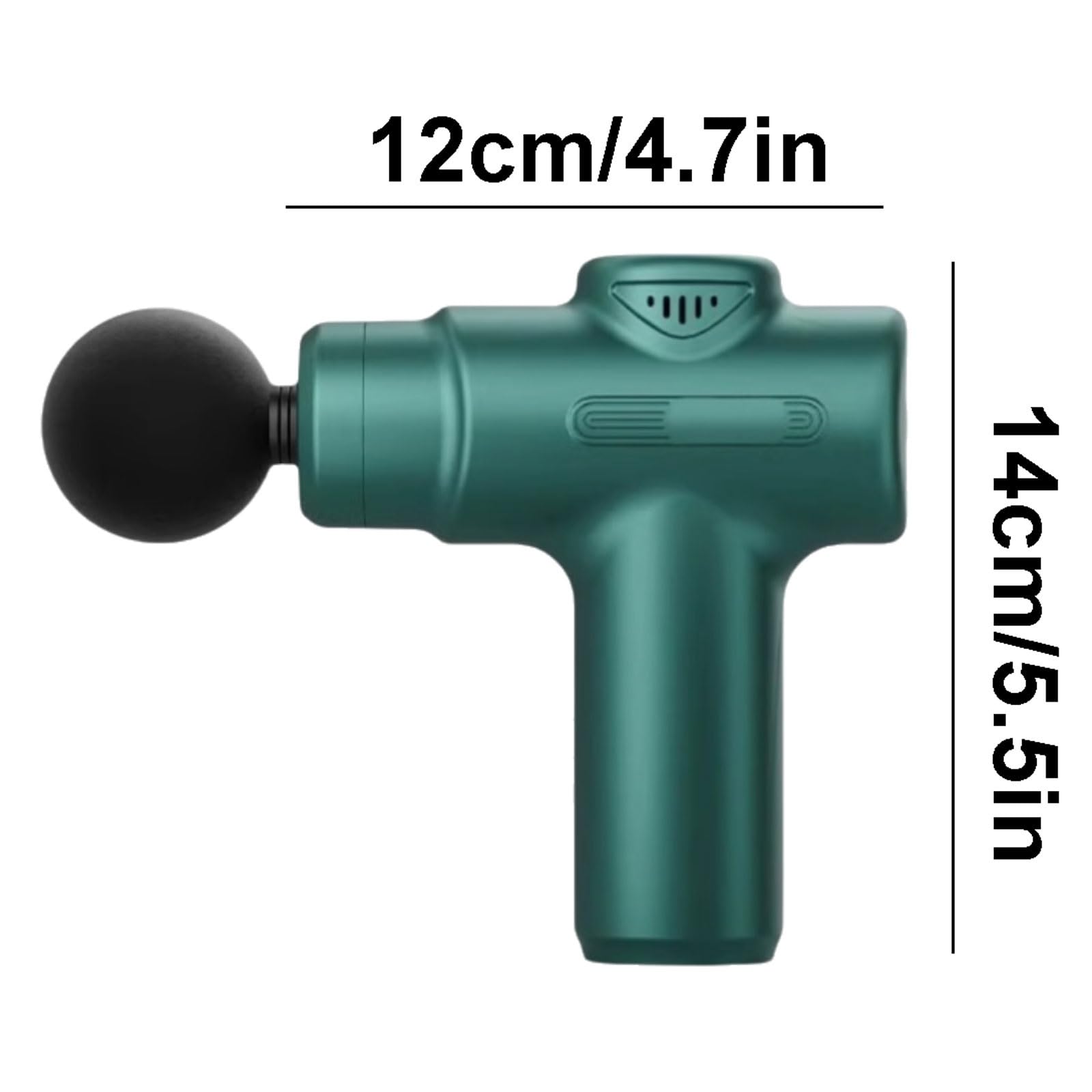 Muto Pistola for massaggio in plastica con 6 velocità e 4 testine massaggianti Mini massaggiatori portatili for tessuti profondi compatto(Wit)