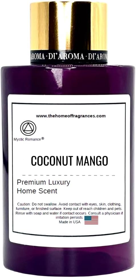 Mystic Romance Coconut Mango Aroma Oil – Oil Diffuser Air Freshener for Home, Essential Oil Diffuser Fragrance, Diffusers for Home & Apartment Essentials, Bathroom & Living Room Decor Scent (120ml)