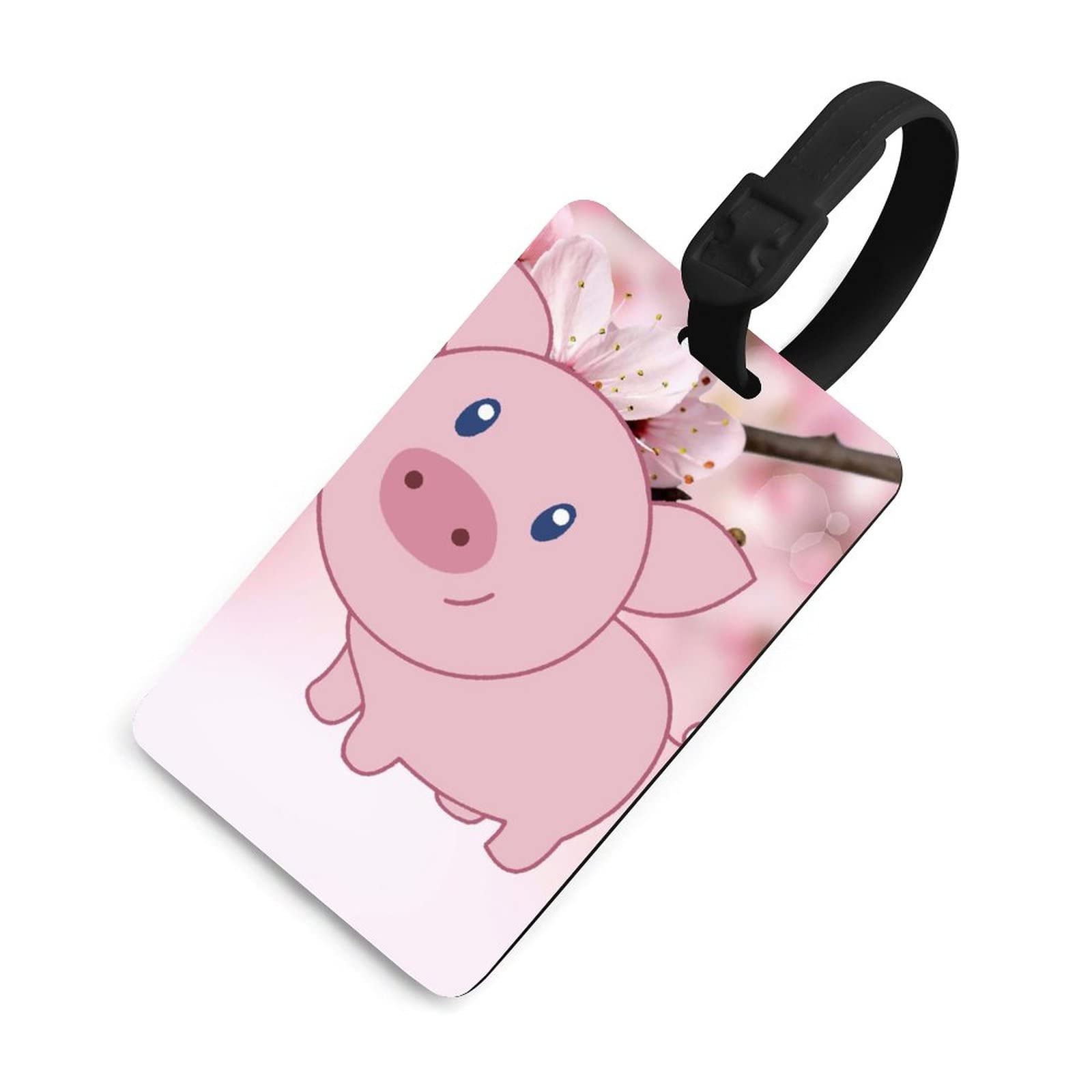 Amazon.co.jp: ネームタグ ピンクの豚 桜 荷物タグ ラゲージタグ