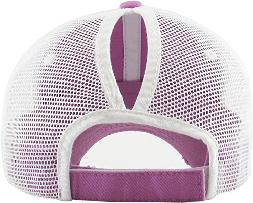 Image of Classic Plain Ponytail Messy High Bun Headwear Adjustable Cotton Trucker Mesh Glitter Hat Baseball Cap