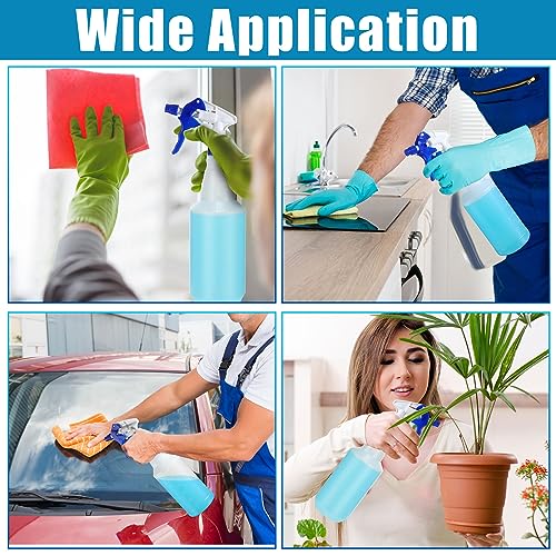 Eaasty 12 Pcs Plastic Spray Bottle 32 oz Bulk Heavy Duty Leakproof Spraying Bottles Empty Mist and Stream Mode Misting Spray Bottles with Adjustable Nozzle and Measurements for Cleaning Planting Pet4