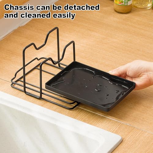 Support couvercle casserole et planche à découper inoxydable pour cuisine - 3