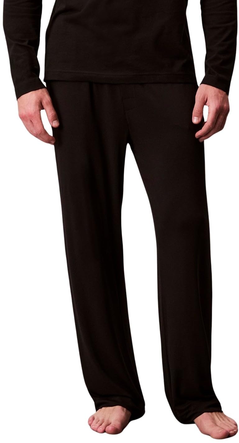 Calvin Klein Men's Modal Long Pyjama Bottoms, Black (Black), L