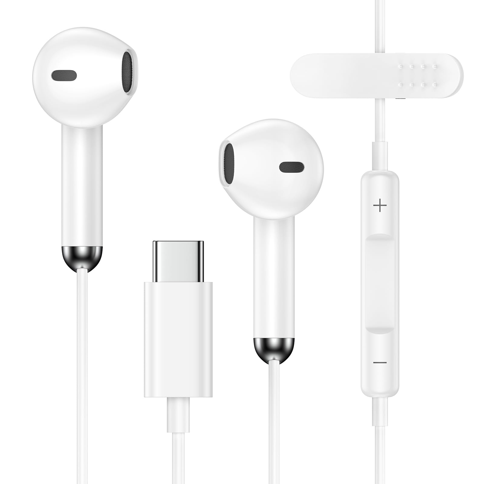 for iPhone 17 USB C Wired Headphones for iPhone 17 Air 17 Pro 17 17 Pro Max 16 Plus 16E 15,USB Type C Earphones with Microphone Volume Control USB C Wired Ear Buds for Google Pixel 10 Pro XL 9a 9 8 7