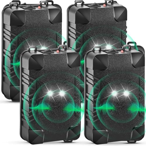 Under Hood Rodent Repeller with Strobe Light&3 Power Supply Methods, Professional Ultrasonic Mouse Repellent Rat Squirrel Deterrent for 12V Cars Trucks RV Engine Bay Warehouse Attic (No.0205(4 Pack))