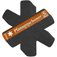 Emmy Home Pfannenschoner - Pfannenschutz Filz 5 Stück Stapelschutz, 38 cm Extra Dicke Topfuntersetzer Anpassbare Größe Topfschoner (5er)