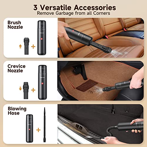 Chuboor Mini Vacuum, Powerful Car Vacuum Cordless Rechargeable, Hand Held Vacuum For Dust, Sand, Crumbs, Ultra-Light Portable Vacuum For Home, Car, Small Dust Buster（P10-Black） #TOP3