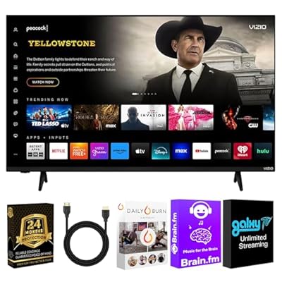 VIZIO 43-Inch Quantum 4K QLED Smart TV Bundle - 120fps Gaming, Dolby Vision HDR10+, HDMI VRR, Bluetooth, Alexa Compatible, w/AUX HDMI Cable, 12-Month CPS Protection, Streaming Kit