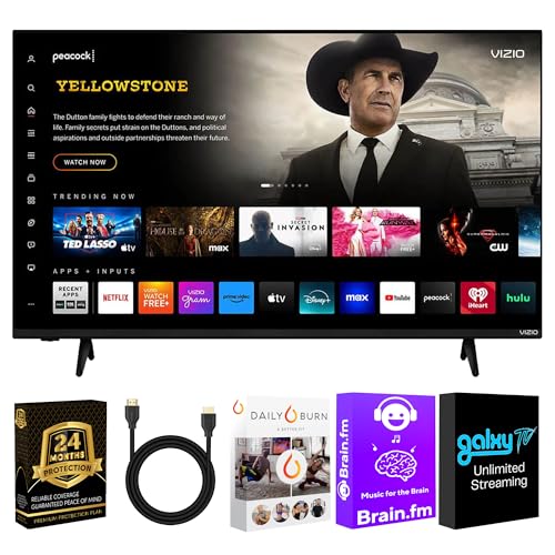 VIZIO 43-Inch Quantum 4K QLED Smart TV Bundle – 120fps Gaming, Dolby Vision HDR10+, HDMI VRR, Bluetooth, Alexa Compatible, w/AUX HDMI Cable, 12-Month CPS Protection, Streaming Kit
