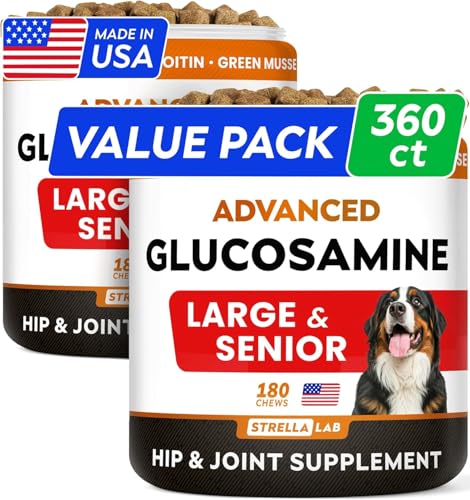 Senior Advanced Glucosamine Chondroitin Joint Supplement for Dogs - Hip & Joint Pain Relief Pills - Large & Small Breed - Hip Joint Chews Canine Joint Health - Chews Older Dogs - Bacon Flavor - 360Ct - image 7