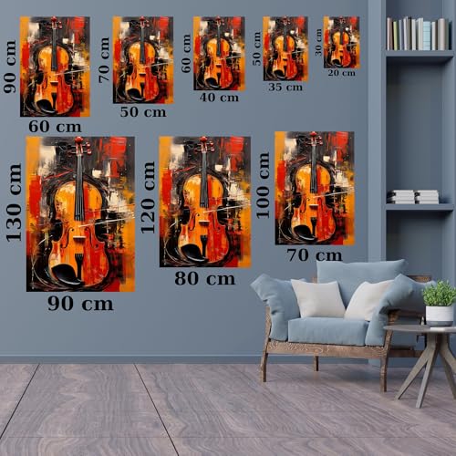 Symphonie pour violon toile expressionniste abstraite rouge et noire