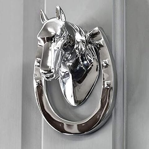 Bright Chrome Horseshoe Door Knocker by Geakv Cover