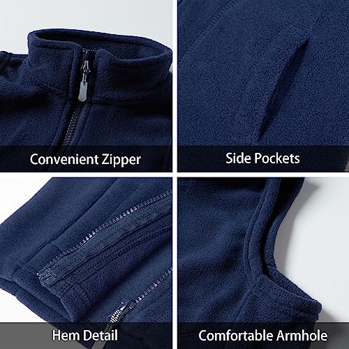 Image of LittleSpring Boys Girls Fleece Vest Sleeveless Jacket Full-Zip Fall Winter Warm Outerwear