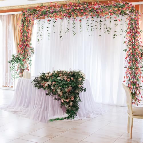 Artgar Flower Garland 6Ft Spring/Summer Garland Floral Garlands for Mantle All Year Round Paper Garlands Decor for Indoor Outdoor Home Wedding Arch Porch Stair Year Round Decor (Red&Orange&Purple) by Artgar - Image 5
