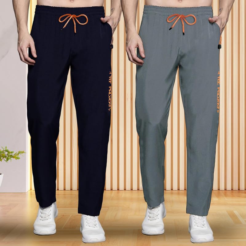 Image of Pinkmint Combo Track Pant for Men Soild with Pocket Active Wear ll Gym Wear (Pack of 2)