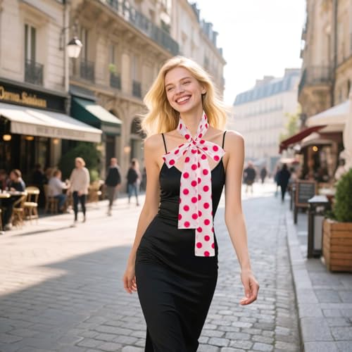 Heliltd Women's Red Polka Dot Scarf Retro Neck Scarf 50s Neckerchief for Women Halloween Cosplay Party4