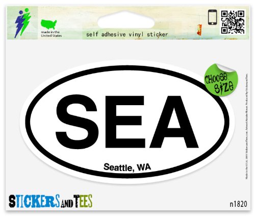 SEA Seattle Washington Oval Vinyl Car Bumper Window Sticker 3